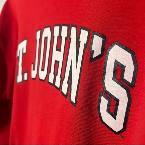 Vintage St. John’s University Hoodie Men’s M Red Champion Sweatshirt NCAA - Picture 3 of 6